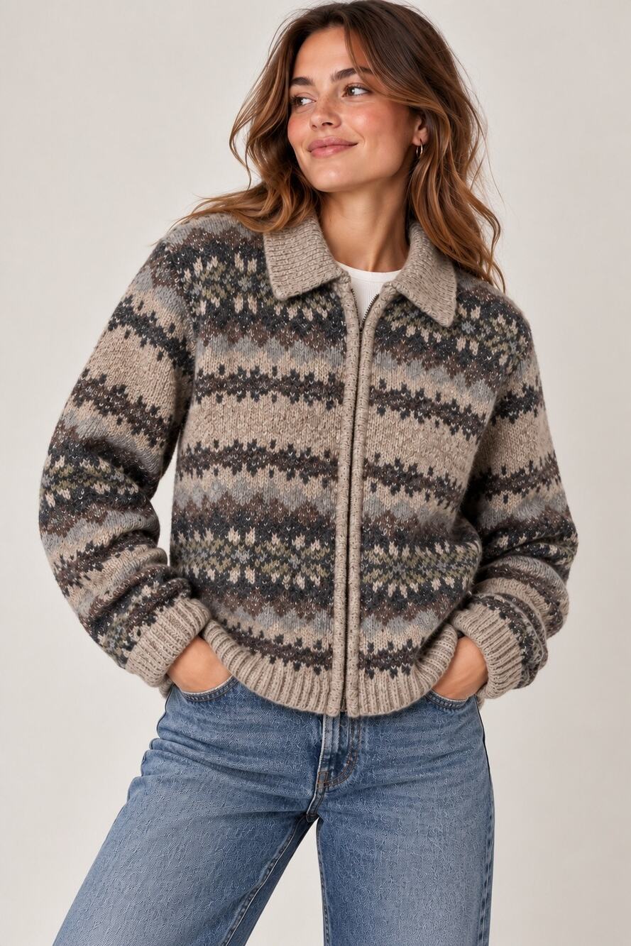 Vintage Croft & Barrow Wool Blend Zip-Up Cardigan Sweater â Size Medium